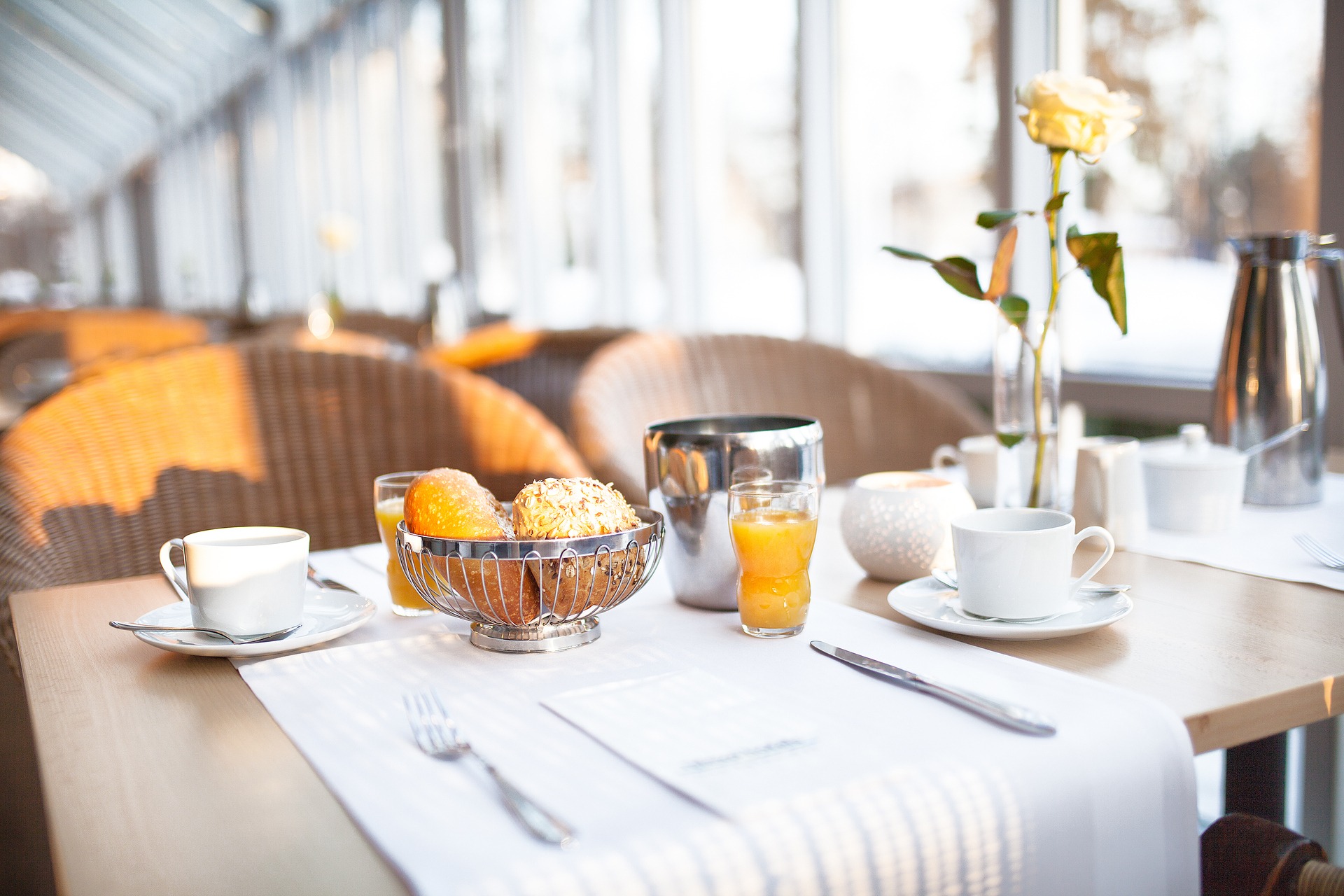 Frühstück im Wintergarten im relexa hotel Bad Steben