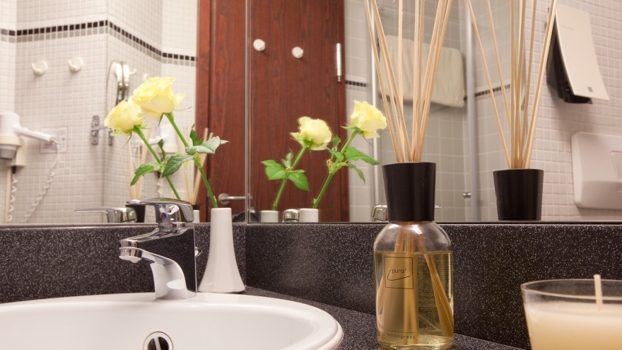 Badezimmer im relexa hotel Bad Steben