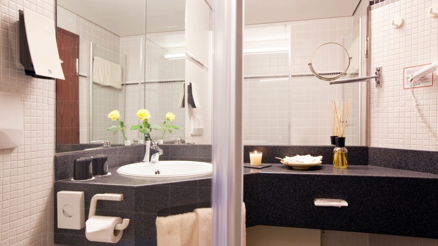 Badezimmer im relexa hotel Bad Steben