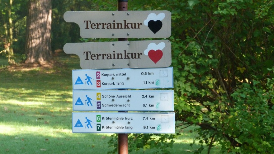 Sportlich Aktiv und gut ausgeschildert durch den Kurpark Bad Steben